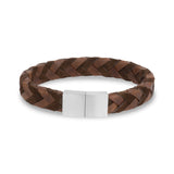 Suede & Smooth Leather Bracelet - Mens Steel Leather Bracelets - The Steel Shop