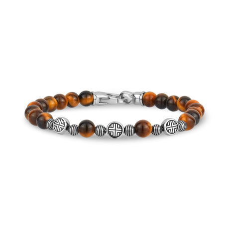 Midnight Shield Bead Bracelet | 4MM - Mens Steel Bead Bracelets - The Steel Shop