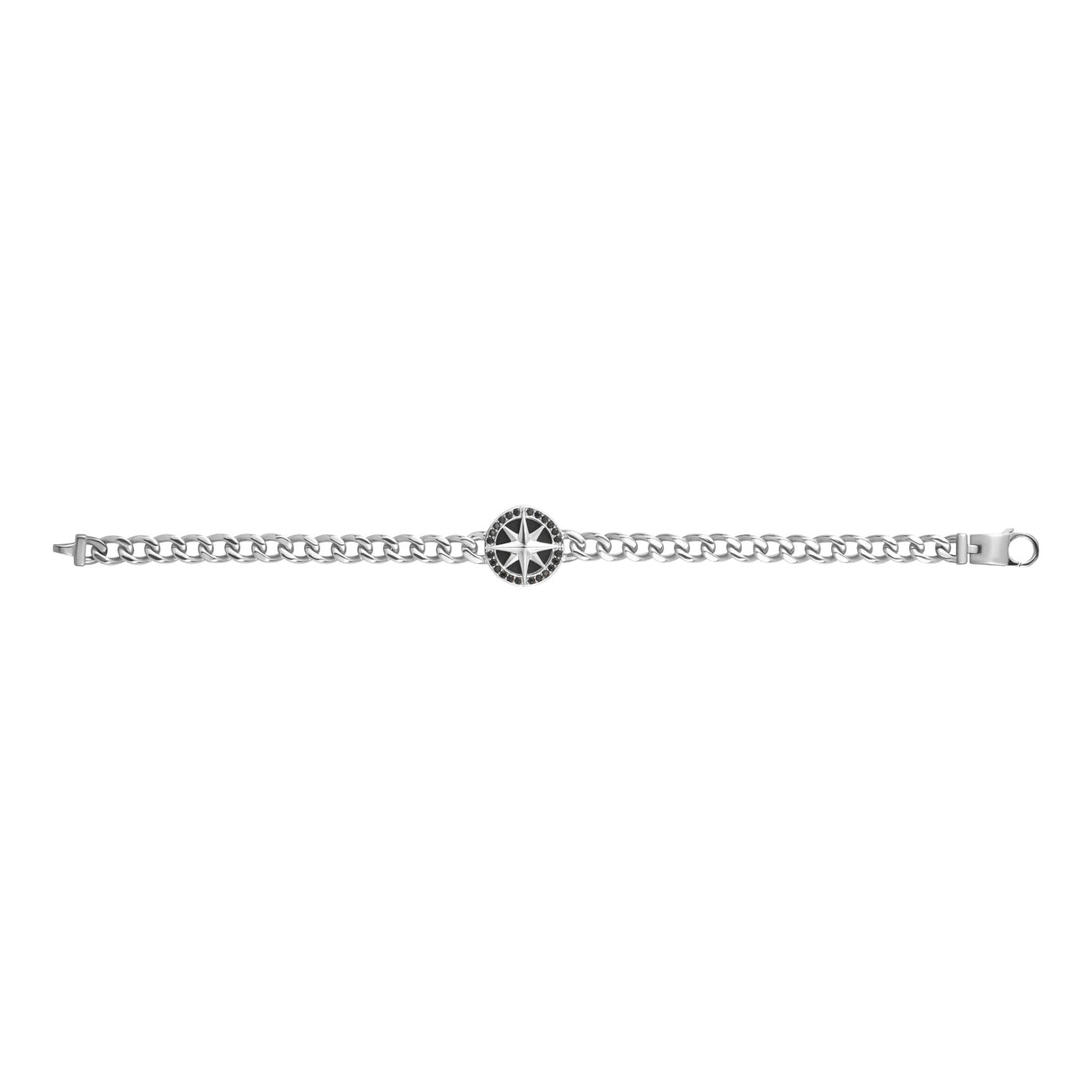 Stone-Set North Star Compass Bracelet - Mens Steel Bracelets - The Steel Shop