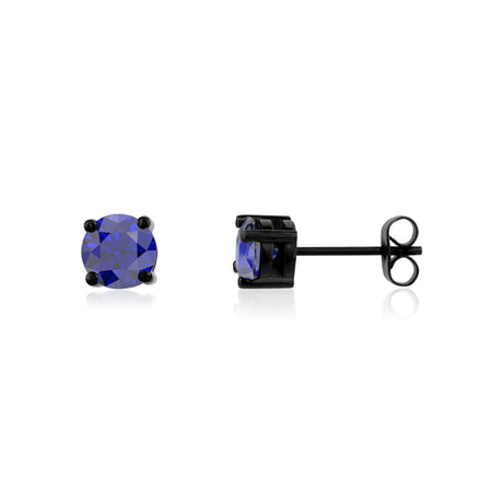 Brincos de Pedra Azul | 6.5MM - Brincos Homem - The Steel Shop