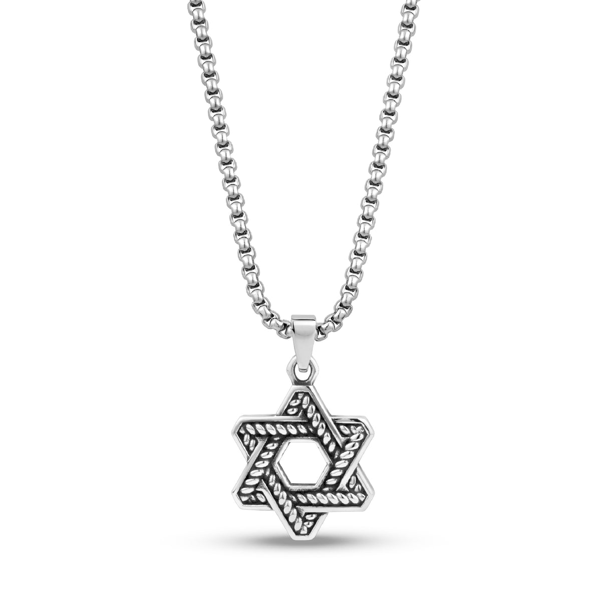 Detailed Star of David Pendant - Men Pendant - The Steel Shop