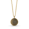 Black Stone Detailed Compass Pendant - Men Pendant - The Steel Shop