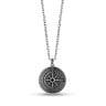 Black Stone Detailed Compass Pendant - Men Pendant - The Steel Shop