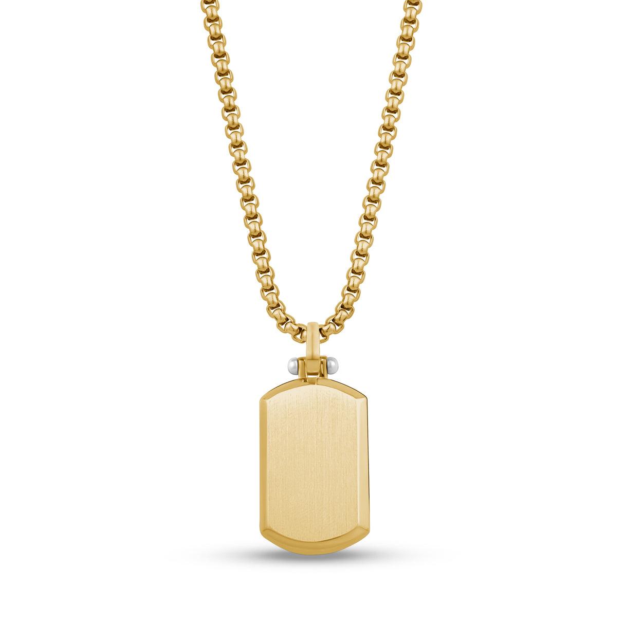 Beveled Edge Two Tone Dog Tag - Men Pendant - The Steel Shop