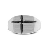 Crossfire Black Stone Signet Ring - Men Ring - The Steel Shop