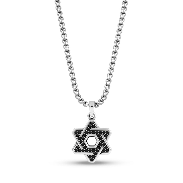 Stone-Set Star of David Pendant - Men Pendant - The Steel Shop