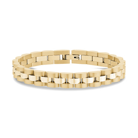 bracelete de ligação em aço inoxidável dourado de 8mm