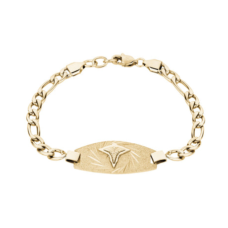 Pulseiras Médicas - Bracelete de Ouro Medical ID Figaro Link
