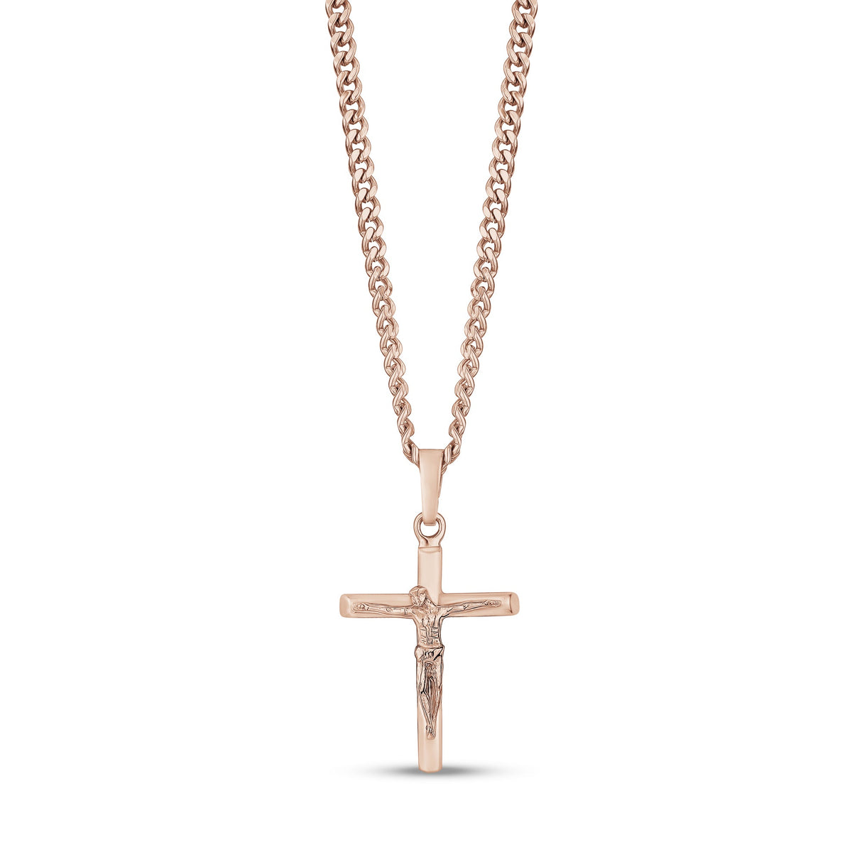 Pingente Homem - Crucifixo Rosa de Ouro Jesus Cross Pingente