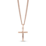 Pingente Homem - Crucifixo Rosa de Ouro Jesus Cross Pingente
