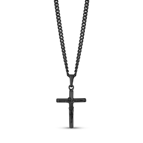 Pingente Homem - Crucifixo Preto de Aço Inoxidável Pingente Cruz
