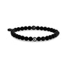 Unisex Bead Bracelet - Pulseira de Contas Unisexo - Black Evil Eye 6mm Matte Black Onyx Bead Bracelet