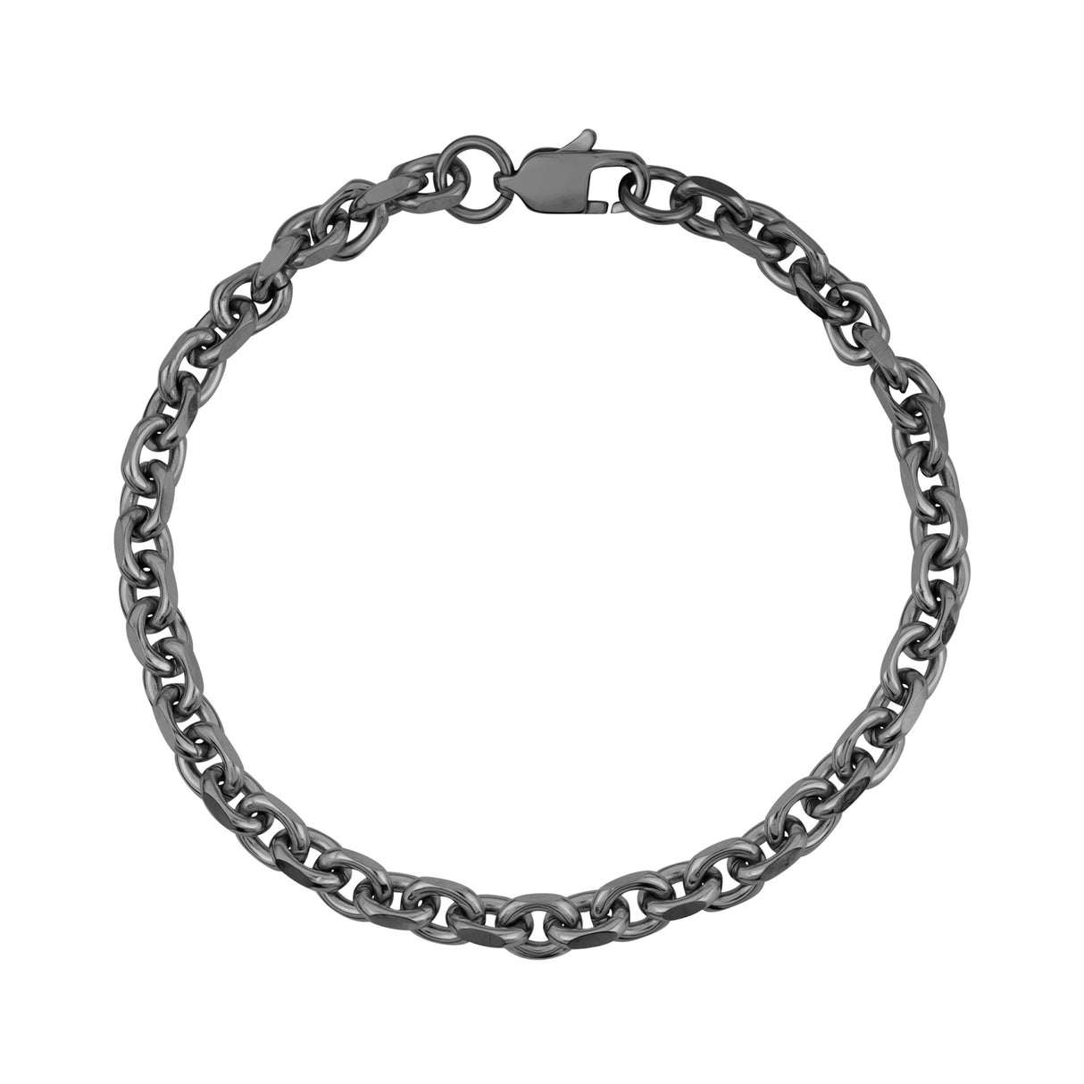 Pulseira de Aço Unisexo - Bracelete de metal de 5mm de ligação de âncora