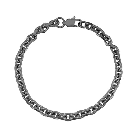 Pulseira de Aço Unisexo - Bracelete de metal de 5mm de ligação de âncora