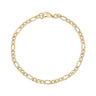 Pulseira Mulher - Bracelete 3.5mm Gold Steel Figaro Link Dainty Bracelet