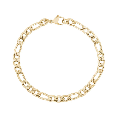 Pulseira Mulher - 5mm Pulseira Figaro Link Ouro Mulher