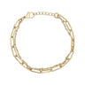 Pulseira Mulher - Bracelete de Aço Gold Double Chain Paperclip