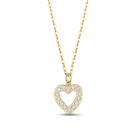 Pingente Mulher - Pingente Ouro Cubic Zircon Heart Pingente