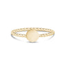Anel Mulher - Minimal Gold Twisted Band Round Engravable Ring de Aço